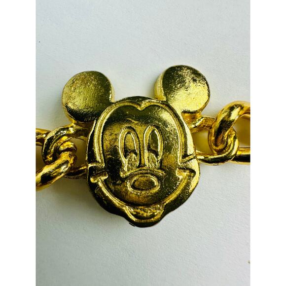 Vintage Mickey Mouse Disney Adjustable Chain Belt Glentex New York Gold Tone 42" - Picture 11 of 16